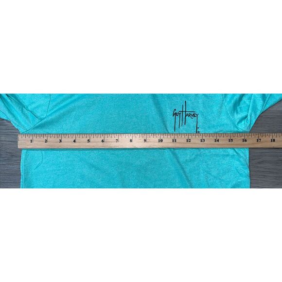 Boys Size Large Guy Harvey Boat Lines Long Sleeve Performance Hoodie Green - Picture 11 of 13